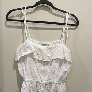 White Eyelet Ruffle Dress